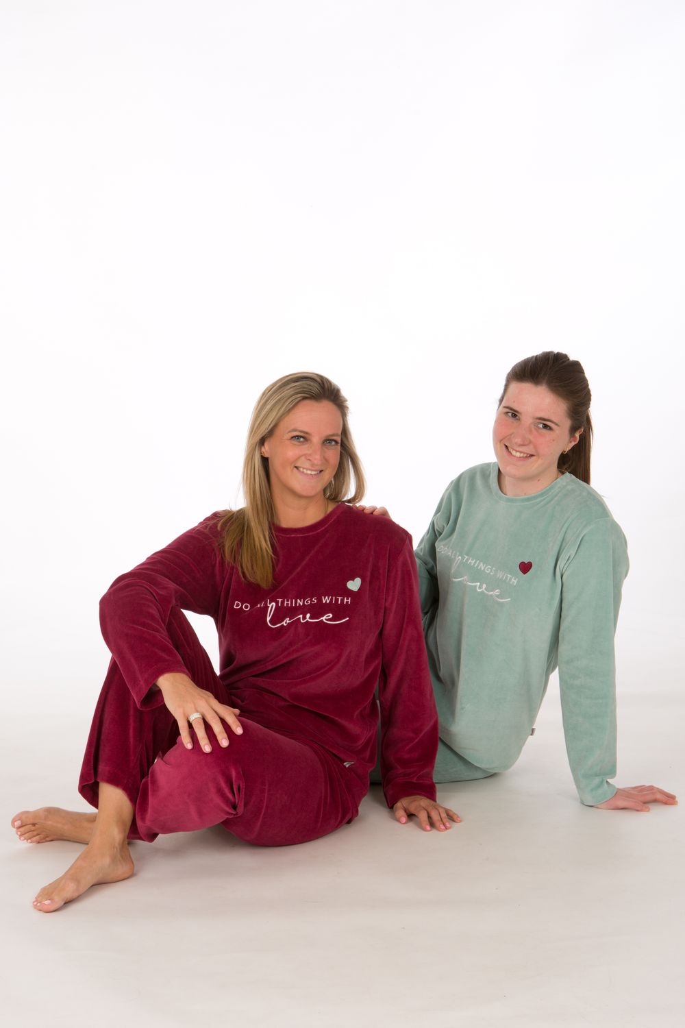 Perlina pyjama dames: Tonia, Velours, Wine