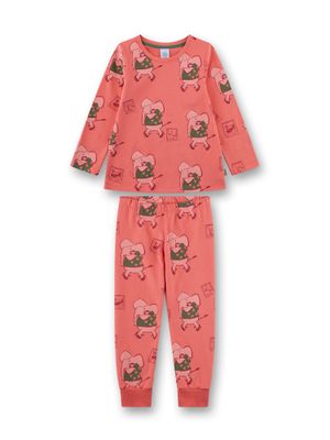 Sanetta pyjama meisjes: Olifanten, donker roze / rood