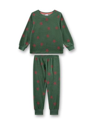 Sanetta pyjama meisjes / Jongens: groen met sterren, badstof