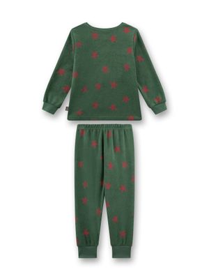 Sanetta pyjama meisjes / Jongens: groen met sterren, badstof