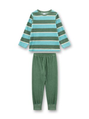Sanetta pyjama Jongens: Groen gestreept, Badstof