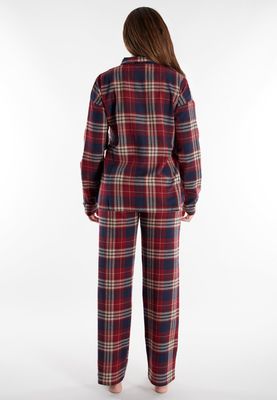 Tom Tailor Pyjama dames: Flanel, doorknoop model, Bordeau