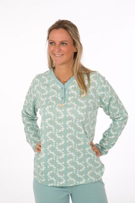 Perlina Pyjama Dames: Janne A, Groen, Gemoltoneerd