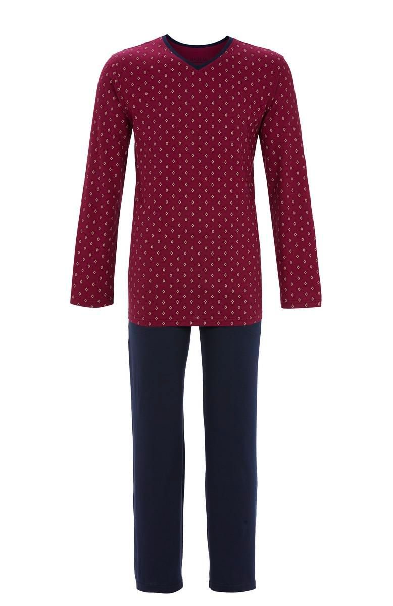 Ringella Pyjama heren: Bordeaux, katoen