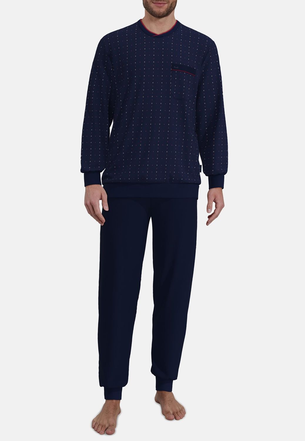 Gotzburg pyjama Heren: Blauw, 100% Katoen