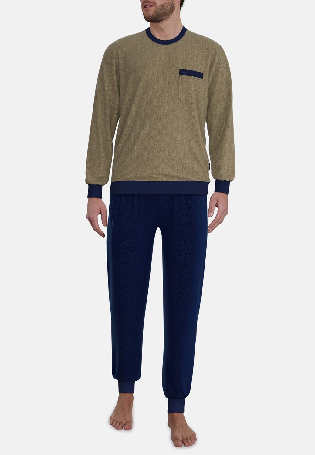 Gotzburg pyjama Heren: bruin, Badstof