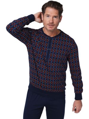 Pastunette Heren Pyjama: Blauw, 100% katoen