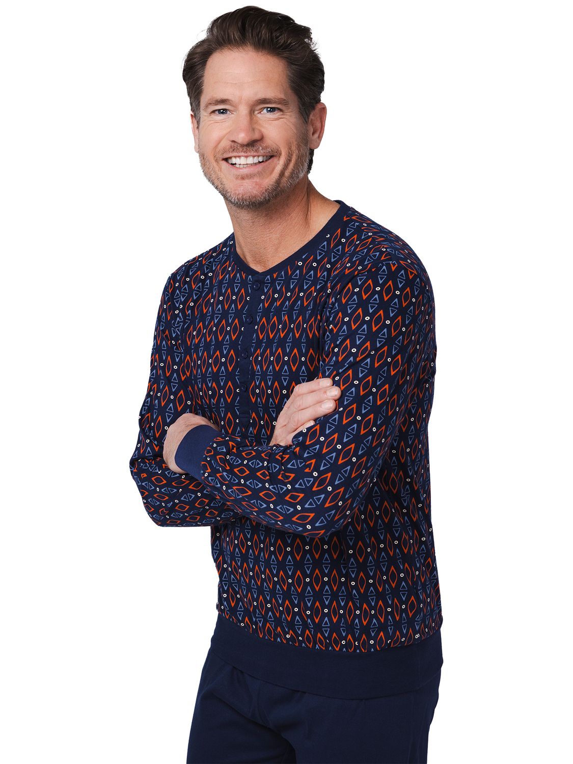 Pastunette Heren Pyjama: Blauw, 100% katoen