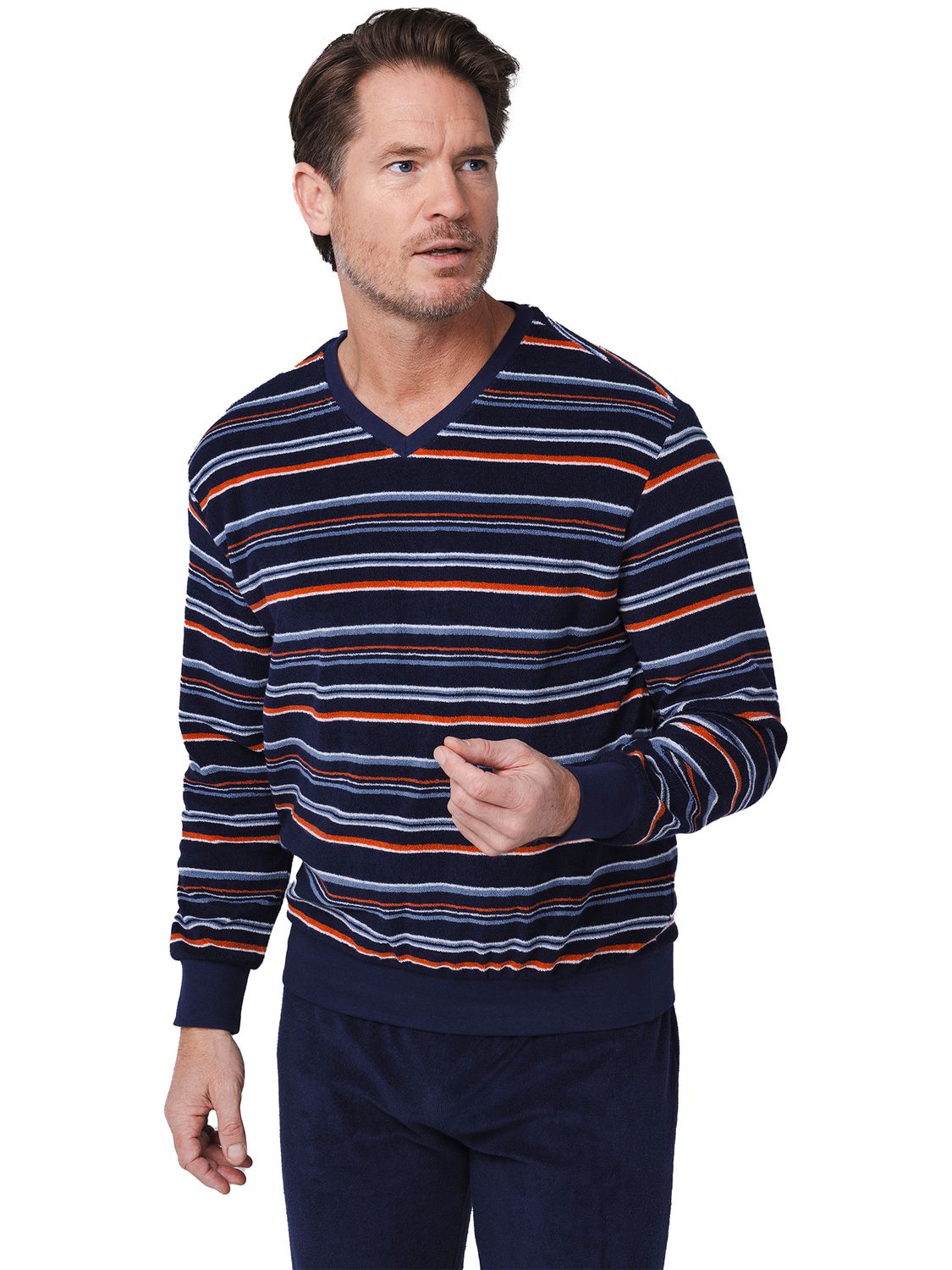 Pastunette Heren Pyjama: Blauw, Badstof tot 3xL