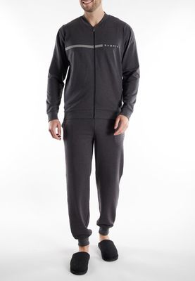 Bugati homewear met rits: Antraciet