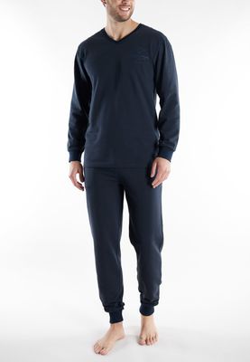 Tom Tailor Pyjama Heren: Blauw, licht gestreept, 100% Katoen