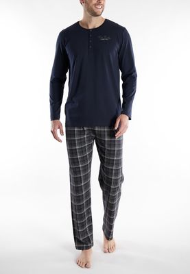 Tom Tailor Pyjama Heren: Blauw, carree broek, 100% Katoen