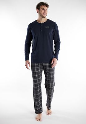 Tom Tailor Pyjama Heren: Blauw, carree broek, 100% Katoen