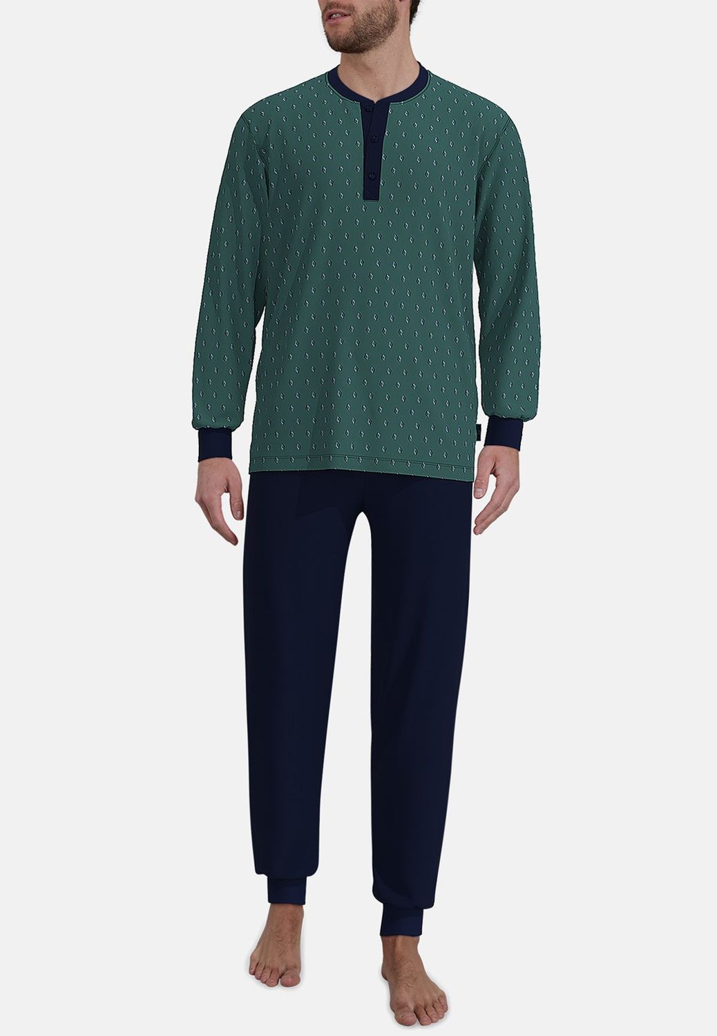 Gotzburg pyjama heren: Groen, katoen