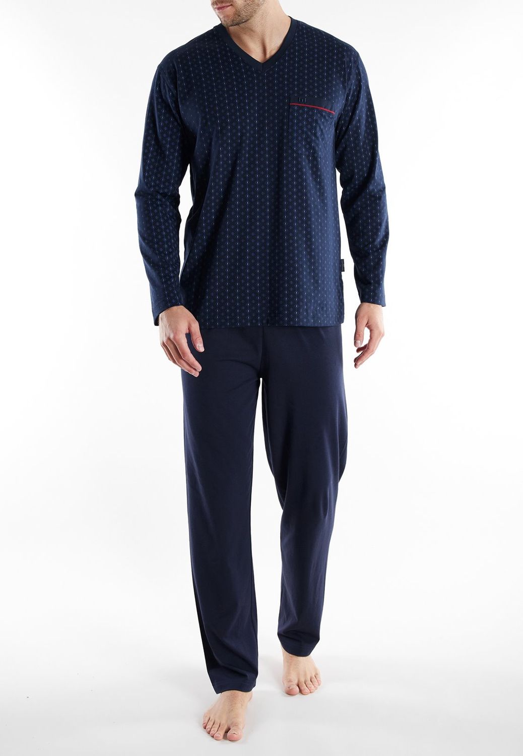 Gotzburg pyjama heren: Blauw, Rechte broek