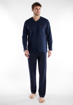 Gotzburg pyjama heren: Blauw, Rechte broek