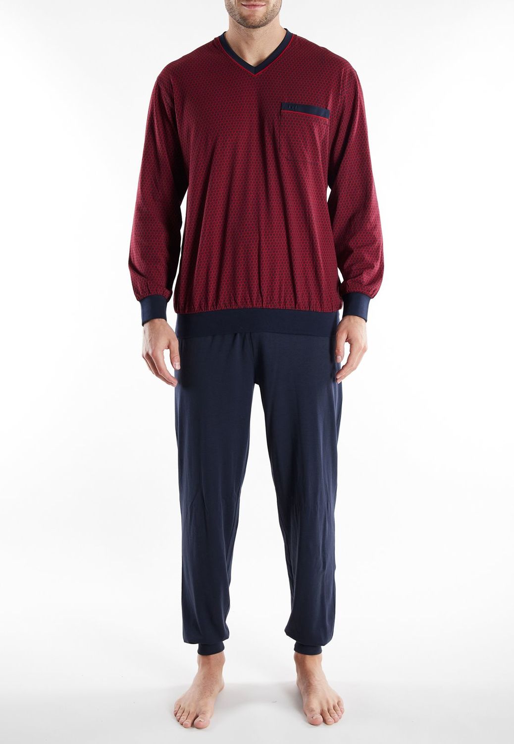 Gotzburg pyjama heren: Rood / blauw
