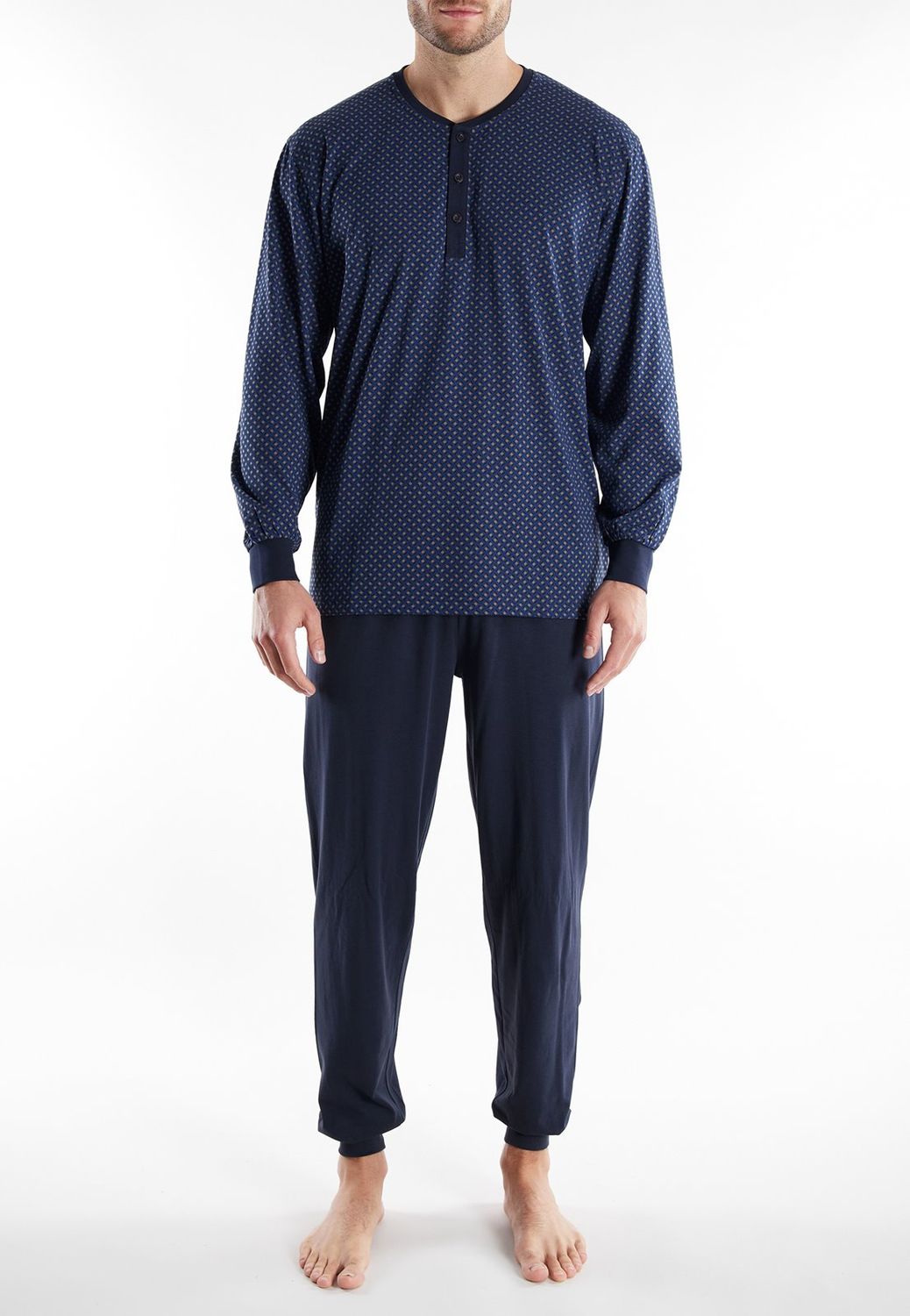 Gotzburg pyjama heren: Blauw geprint