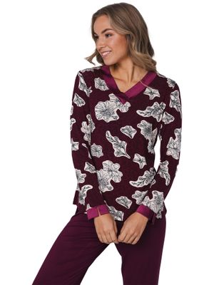 Pastunette Dames pyjama: Bordeaux, Viscose