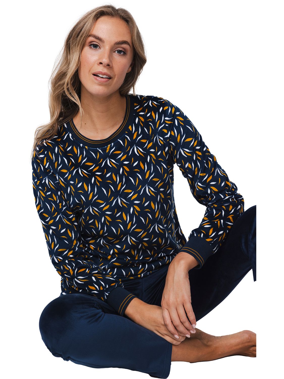 Pastunette Dames pyjama: Blauw, fleece