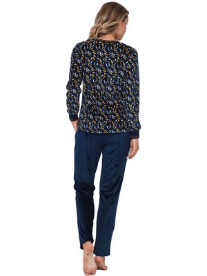 Pastunette Dames pyjama: Blauw, fleece