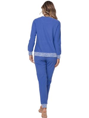 Pastunette Rebelle Dames pyjama: Blauw, badstof gemoltoneerd