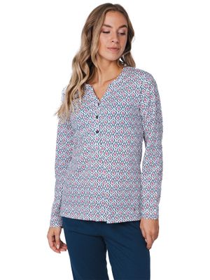 Pastunette dames pyjama: Blauw, 100% katoen