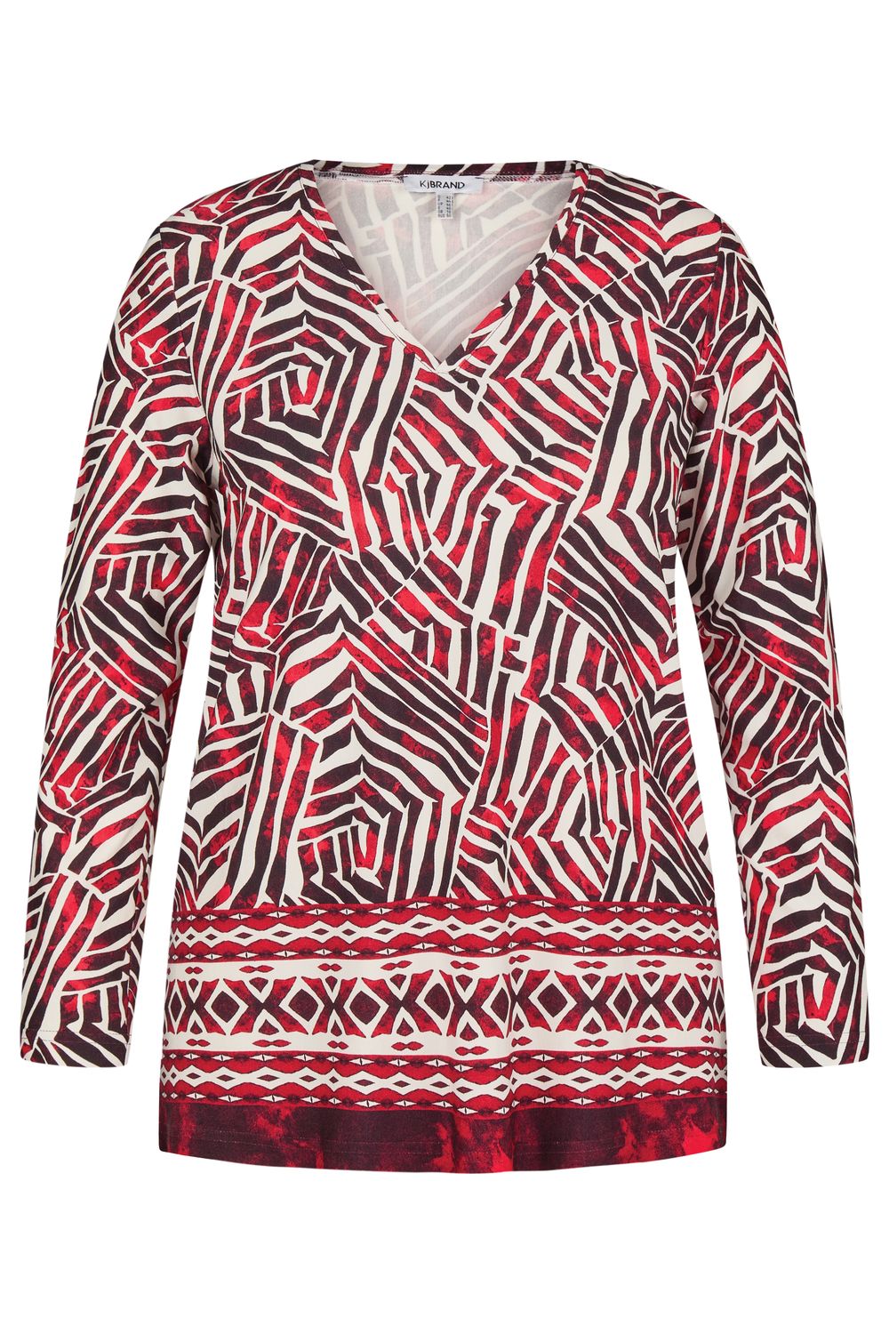 KJ Brand T-shirt lange mouwen: duitse maten, Bordeau