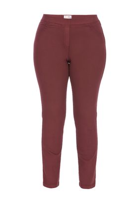 KJ Brand Broek: Jenny, bordeaux, met elastiek in de lenden