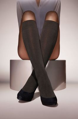 Janira Kniekous Dames: Calcetin Thermo Polar, Zwart, FLeece