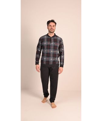 Gary Heren Pyjama: Punto milano ( lekker warm ) Antraciet