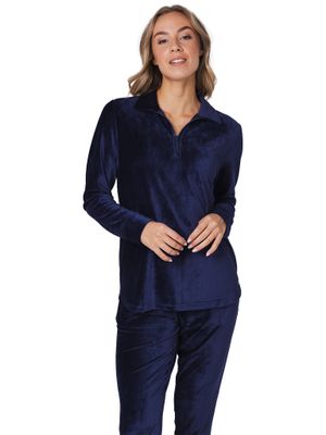 Pastunette Dames Homewear / Pyjama: Donker blauw, platte kol