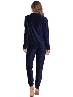 Pastunette Dames Homewear / Pyjama: Donker blauw, platte kol