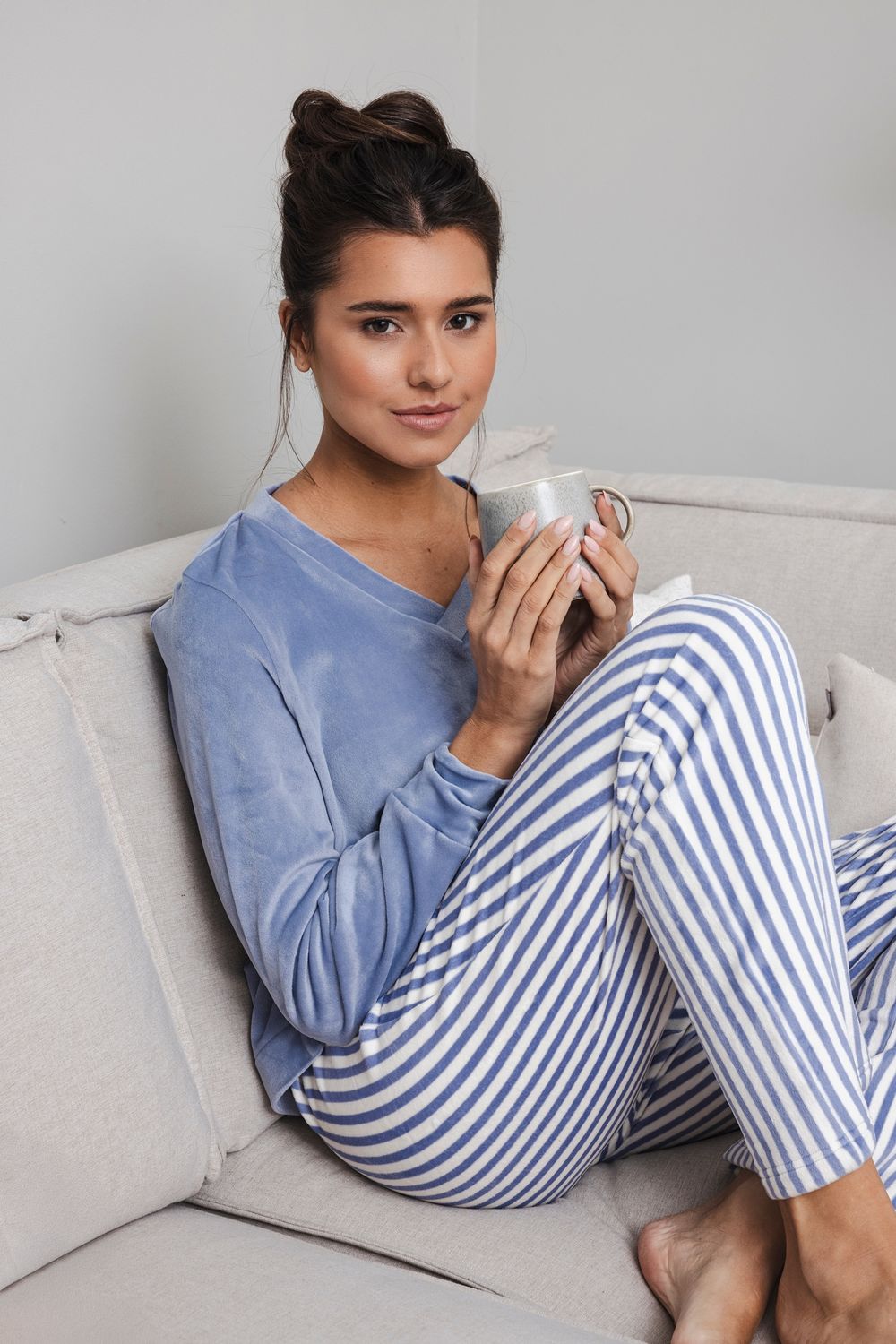 Pastunette Dames pyjama: Fleece, blauw