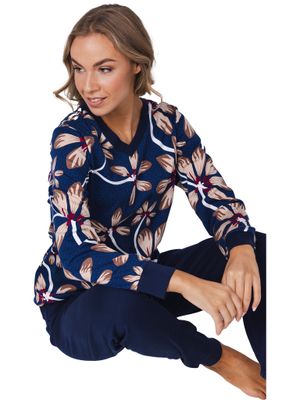 Pastunette dames pyjama: Blauw, interlock katoen