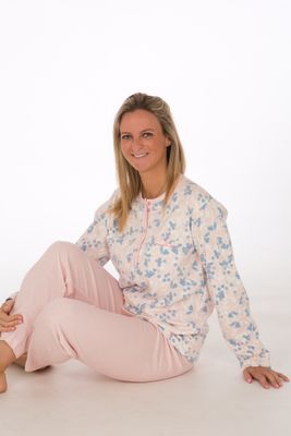 Perlina Dames pyjama: Erina A, Roze, gemoltoneerd