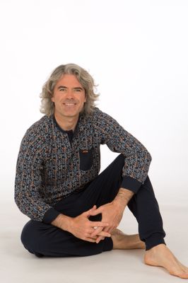 Perlina Heren pyjama: Julot, interlock brushed, Blauw