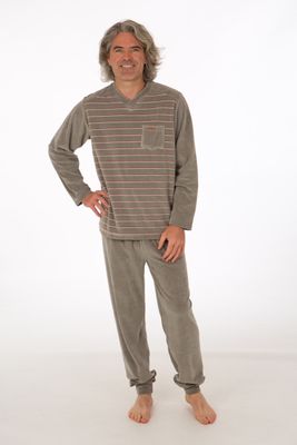 Perlina Heren Pyjama: Evert, Velours, Grey