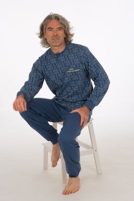 Perlina Heren pyjama: Igor, interlock, Blauw
