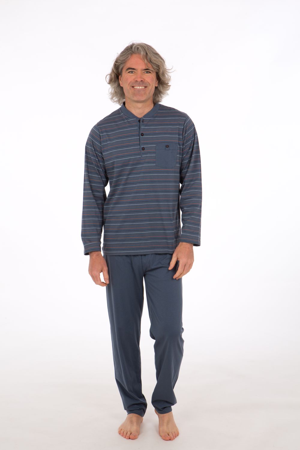 Perlina heren pyjama: Adam blauw, tot maat 6XL