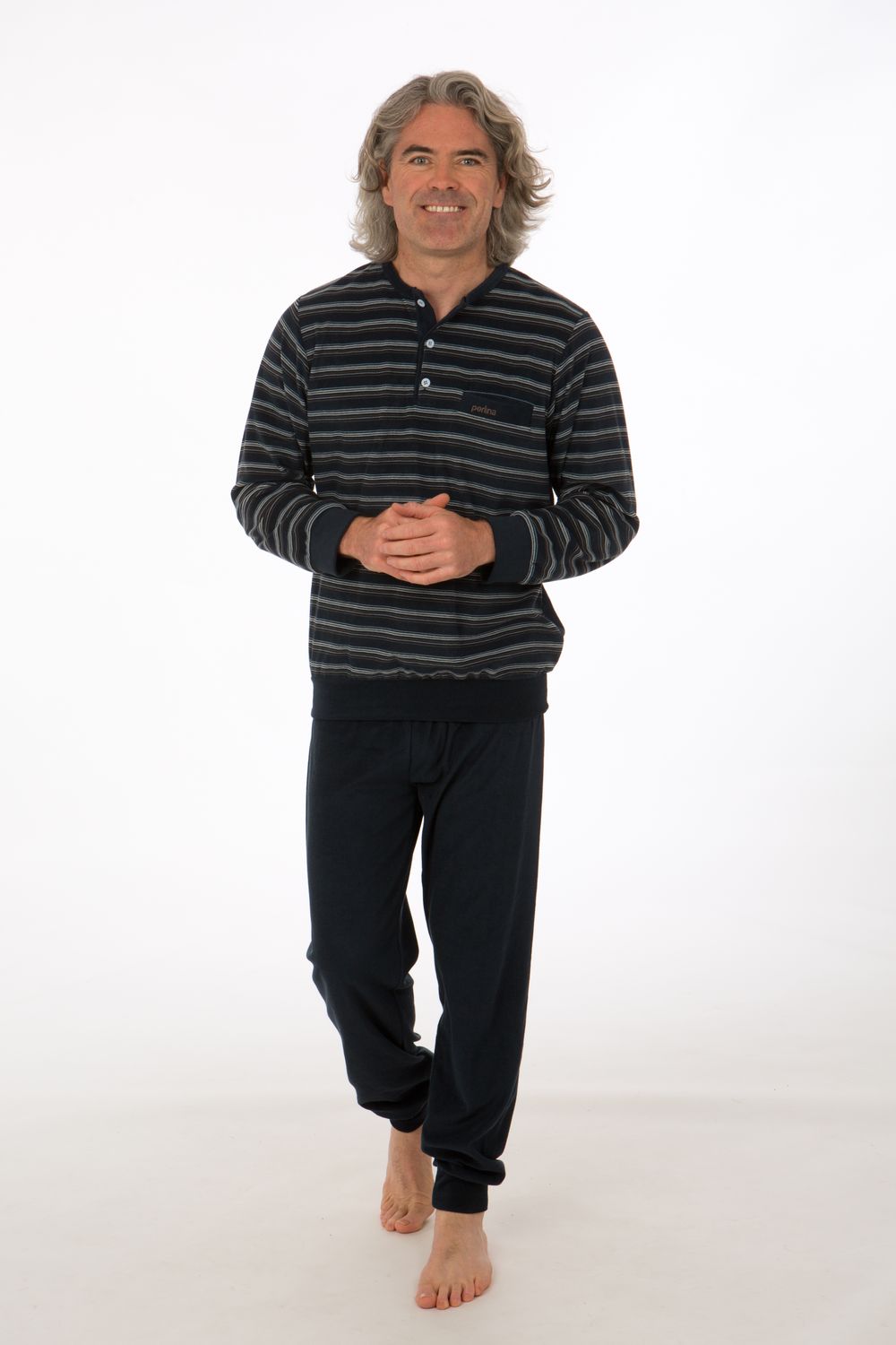 Perlina Heren pyjama: Steve, Navy, Badstof