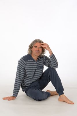 Perlina heren pyjama: Tom, blauw, badstof