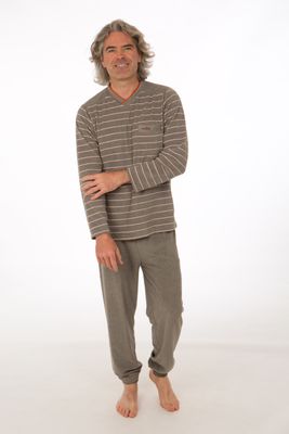 Perlina heren pyjama: Tom, grijs, badstof