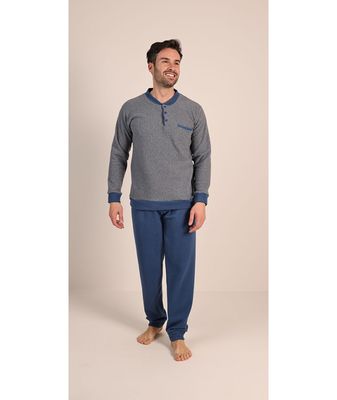 Gary pyjama Heren: Blauw, Punto Milano ( zeer warm )