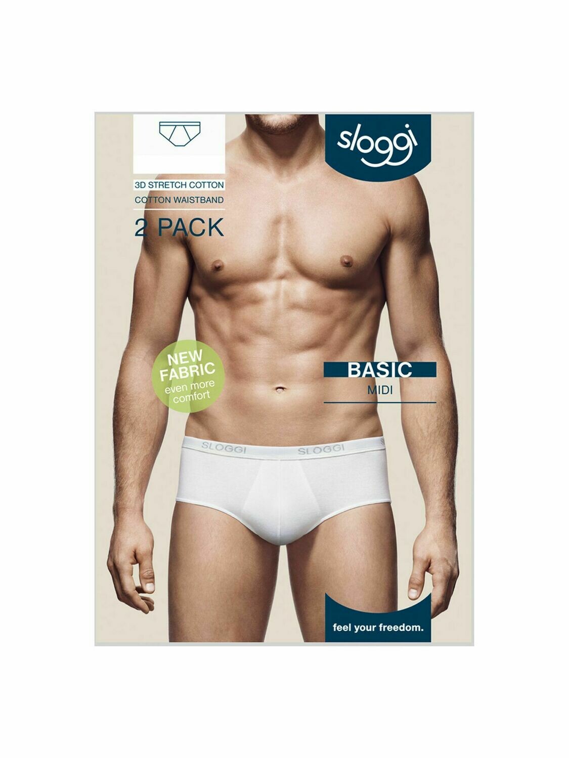 Sloggi Men Basic Midi slip Duopack ( wit / grijs of zwart )