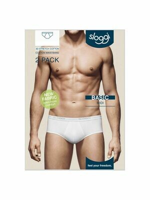 Sloggi Men Basic Midi slip Duopack ( wit / grijs of zwart )