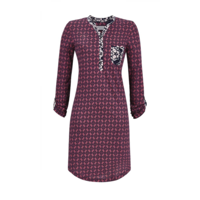 Ringella Slaapkleed Donker roze met blauw geprinte motieven