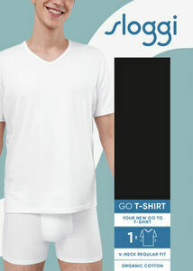 Sloggi Men Go Shirt V neck: Wit ( slim fit )