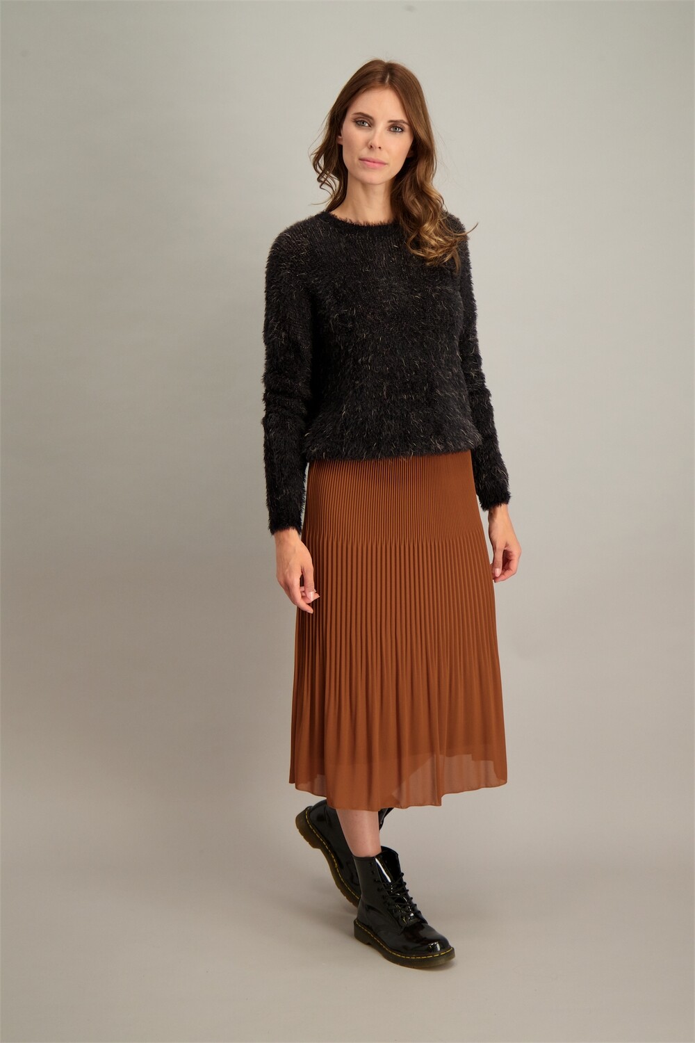 Signe Nature Plissé Rok: Brique kleur