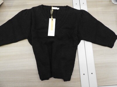 Signe Nature Pull: Zwart, 3/4 mouw, V hals